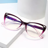 2025 New cat eye personality hollowed out glasses flat light mirror glasses